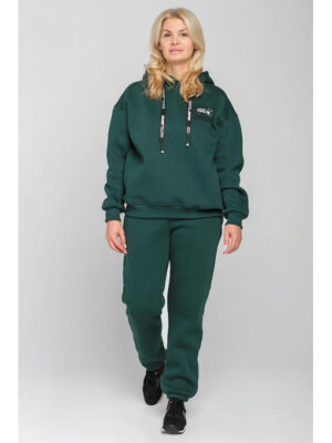 Спортивный костюм с худи зеленого цвета