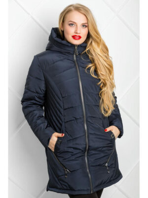 Куртка женская длинная демисезонная синяя