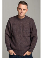 Зимний мужской шерстяной свитер фиолетовый