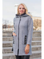 Кардиган женский букле в светло-сером цвете на сезон весна-осень