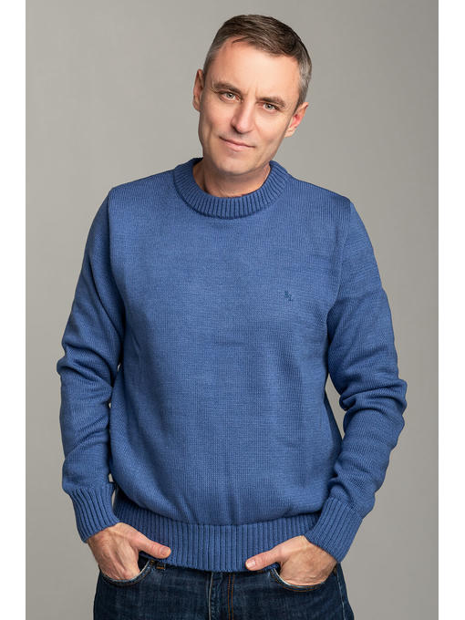 Стильный теплый мужской джемпер Поло в цвете