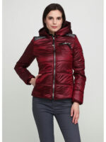 Женская демисезонная куртка в молодежном стиле, бордовая