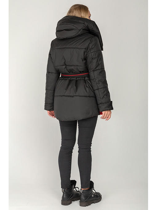 Черная зимняя женская куртка оверсайз — изображение 4