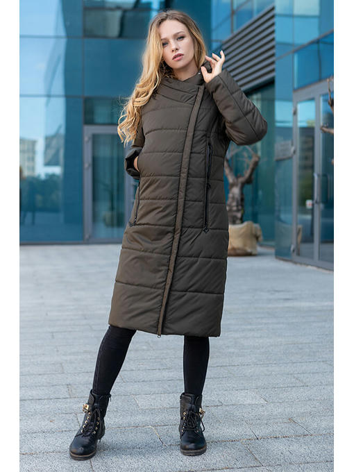 Пальто-куртка осень / весна цвета хаки — изображение 4