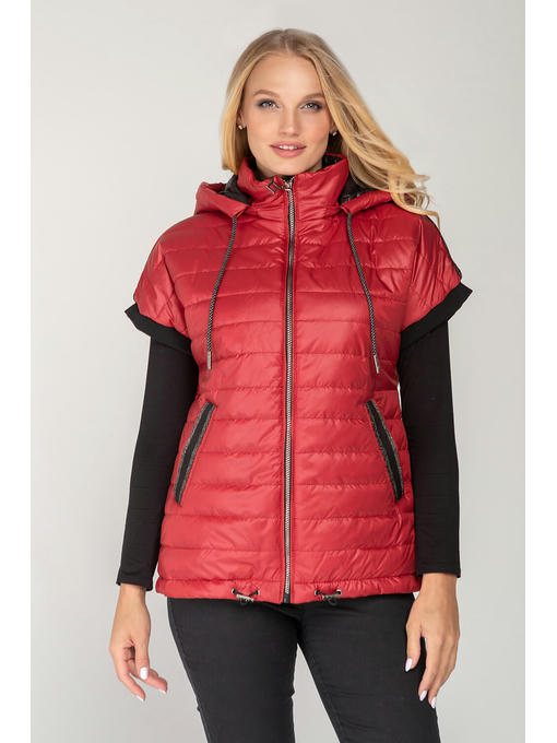 Жилетка женская стеганная красного цвета