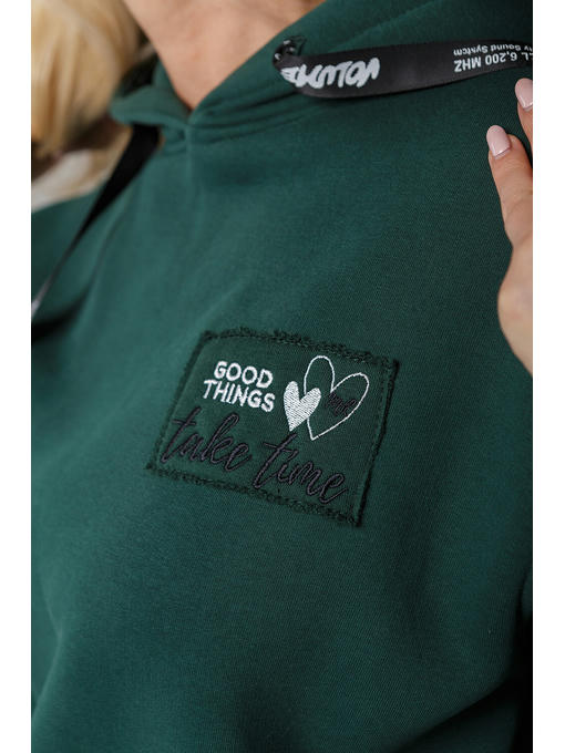 Спортивный костюм с худи зеленого цвета — изображение 4