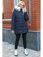 Женский пуховик, синий цвет