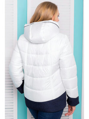 Куртка осенне-весенняя белая с темно-синими вставками