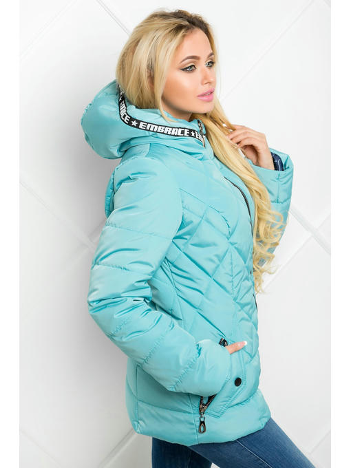 Демисезонная женская куртка мятного цвета — изображение 3