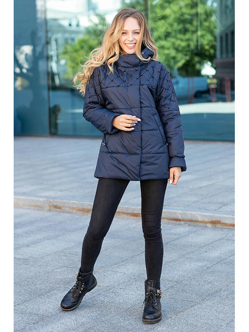 Синяя женская демисезонная куртка, 46-54 р — изображение 3