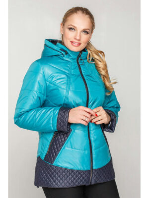 Куртка женская демисезон в бирюзовом цвете 52-62 размеры