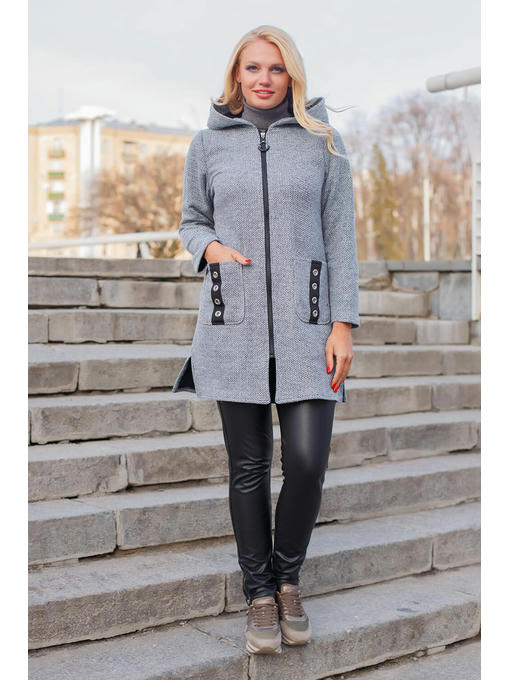 Кардиган женский букле в светло-сером цвете на сезон весна-осень — изображение 3