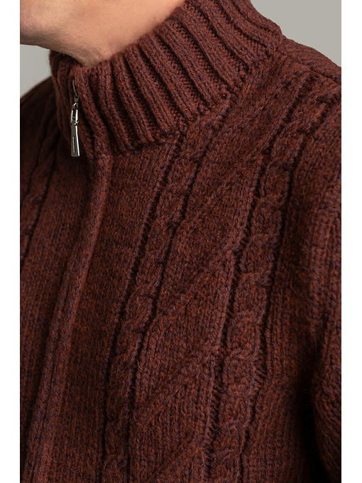 Стильная шерстяная мужская кофта терракотовая — изображение 2