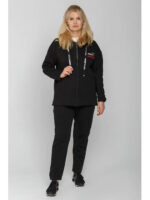 Женский спортивный костюм с кофтой на молнии черный