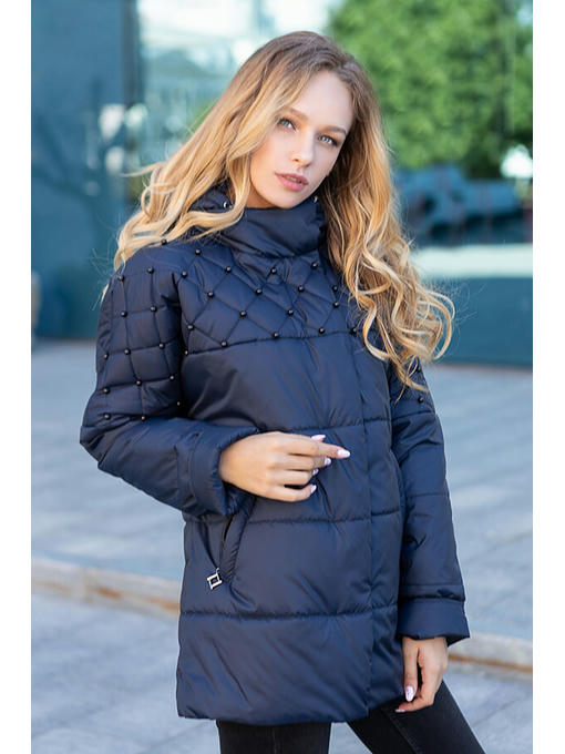 Синяя женская демисезонная куртка, 46-54 р — изображение 5