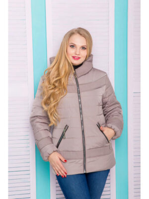 Куртка женская Майа бежевого цвета с капюшоном