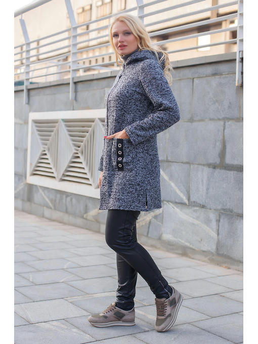 Женский кардиган букле темно-серого цвета на весну-осень — изображение 4