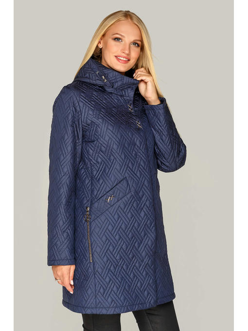 Синяя женская куртка демисезон, стеганая из новой коллекции — изображение 4