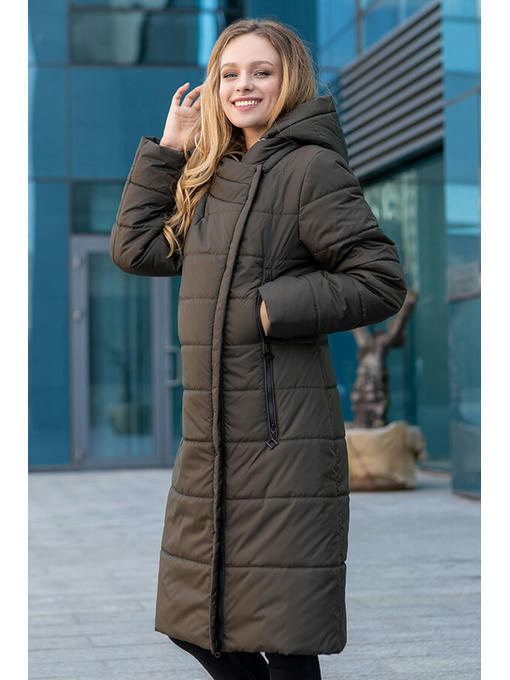 Пальто-куртка осень / весна цвета хаки — изображение 6