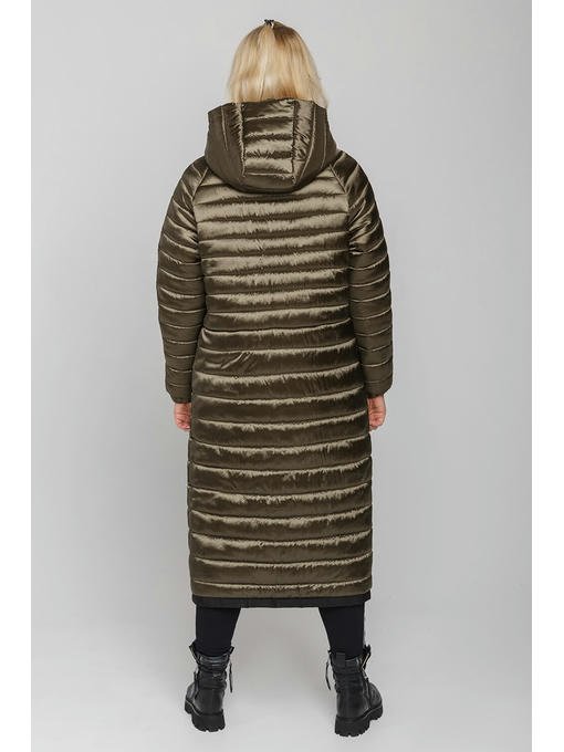 Молодежное модное демисезонное пальто в стиле оверсайз цвета хаки — изображение 2