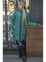 Модная женская зимняя куртка в зеленом цвете