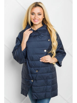 Куртка с рукавом 3/4, темно-синяя демисезонная