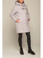 Красивая женская куртка цвета слоновой кости на весну/осень удлиненная, прямого кроя