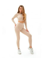 Лосины в рубчик бежевые