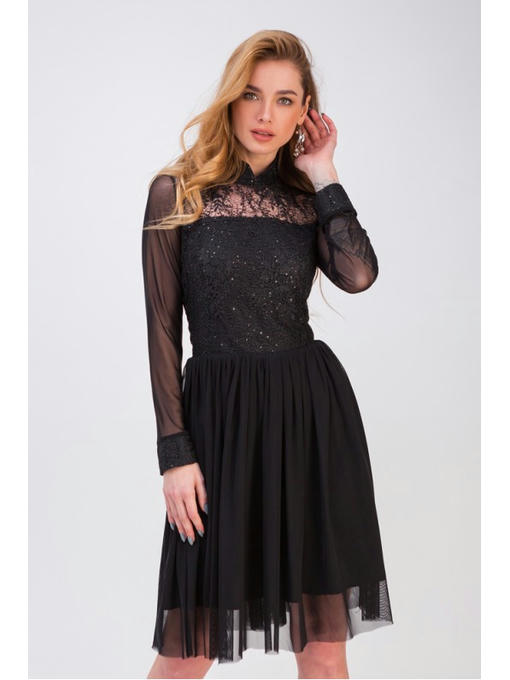 Платье с пышной юбкой черное — изображение 2