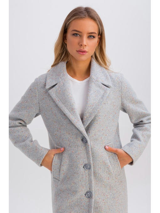 Весеннее пальто с разрезами голубое — изображение 3