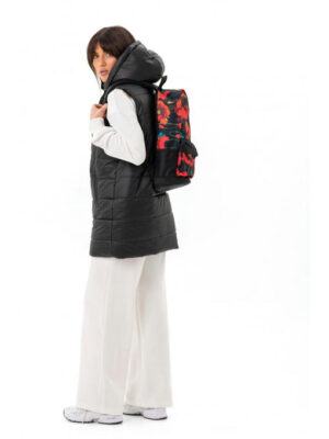 Городской рюкзак с принтом черный мак