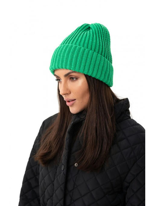 Стильная вязаная женская шапка мята — изображение 3