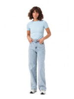 Джинсы-трубы голубая варка