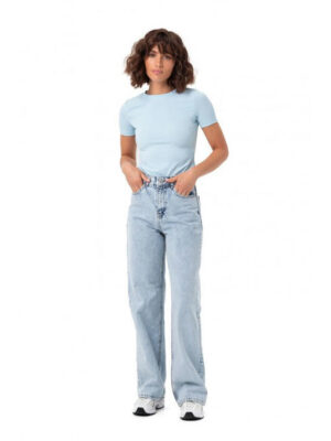 Джинсы-трубы голубая варка