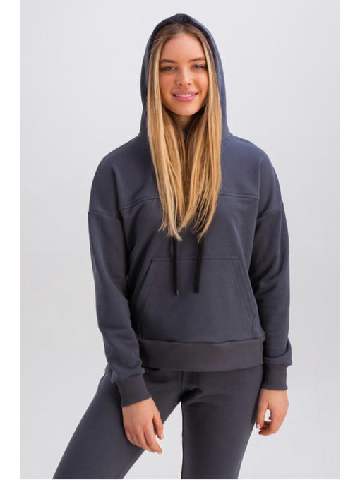 Женский костюм худи и штаны графит — изображение 2