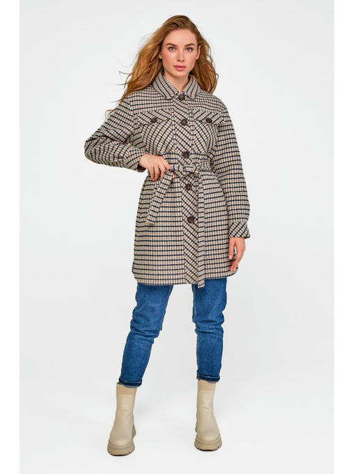 Удлиненное пальто-рубашка серое — изображение 3