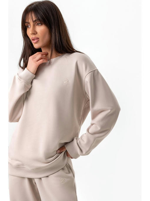 Стильный однотонный свитшот бежевый — изображение 4