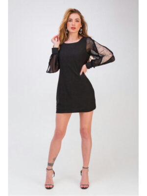 Короткое коктейльное платье черное