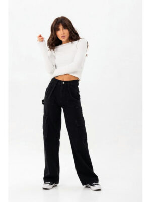 Джинсы карго черные