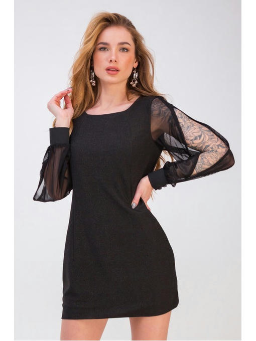 Короткое коктейльное платье черное — изображение 3