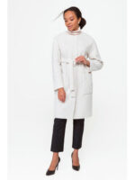 Пальто без воротника белое