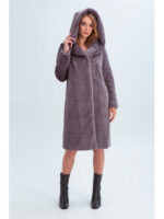Утепленная шуба с отстрочкой мокко