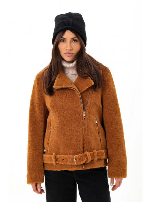 Короткая дубленка коричневая — изображение 5