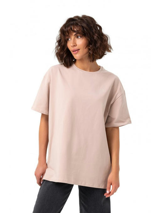 Базовая оверсайз футболка бежевая — изображение 2