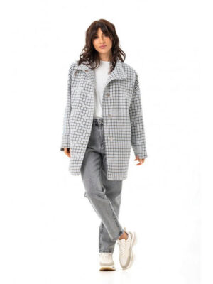 Оверсайз пальто голубой