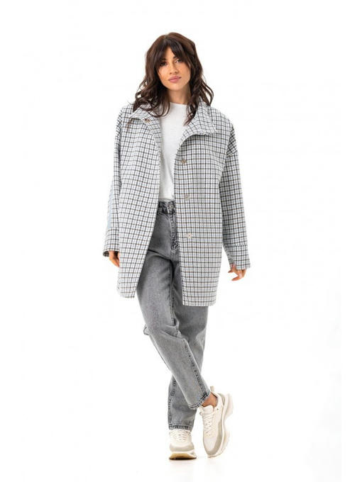 Оверсайз пальто голубой