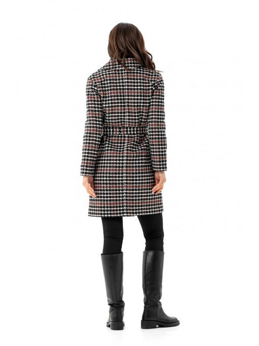 Пальто с накладными карманами красно-черное — изображение 7