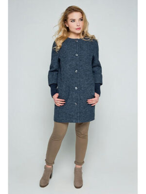 Пальто с шарфом антрацит