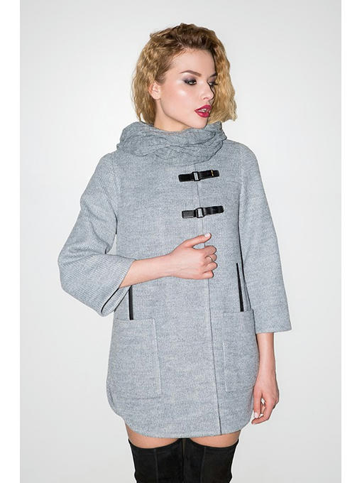 Кардиган с шарфом светло-серый — изображение 5