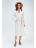 Пальто с разрезами по бокам бежевое